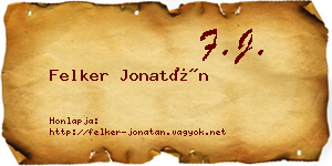 Felker Jonatán névjegykártya